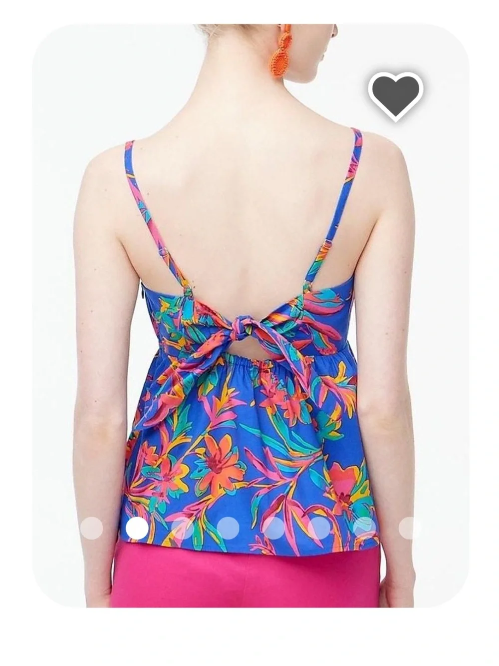 J crew 2 Women’s Blue Tropical Floral Spaghetti-Strap Top